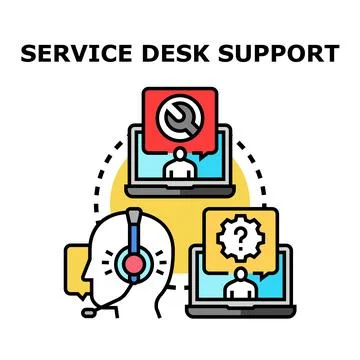 Call center agent providing online technical support service Stock Illustration