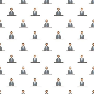 Call center agent seamless pattern for customer service Illustrazione stock