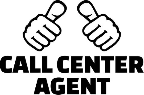Call center agent with thumbs. T-Shirt design. Stock Illustration