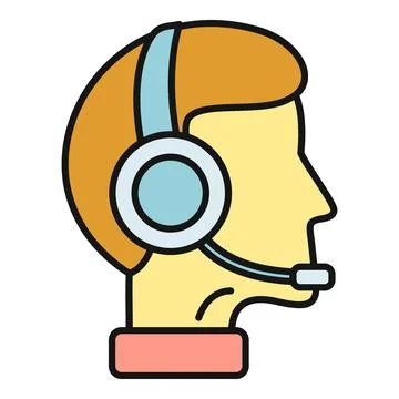 Call center agent wearing headset providing customer support Stock Illustration