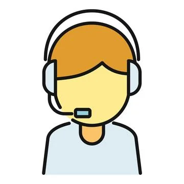 Call center agent wearing headset providing support Stock Illustration