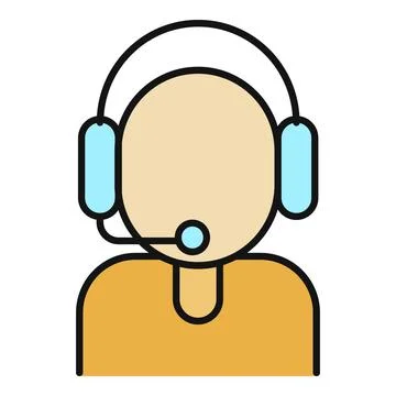 Call center agent wearing headset providing customer support Stock Illustration
