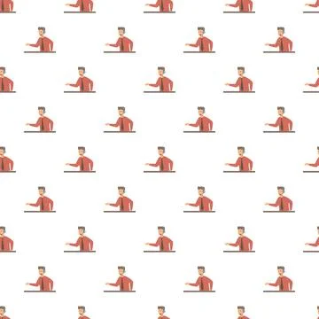 Call center agent working seamless pattern background 库存插图