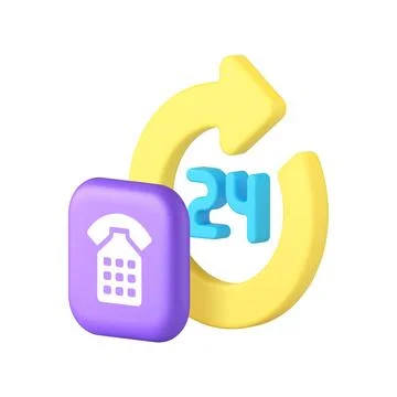 Call center always available customer support service 3d icon realistic vec.. Stock Illustration