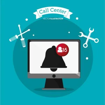 Call center and technical service design Illustrazione stock