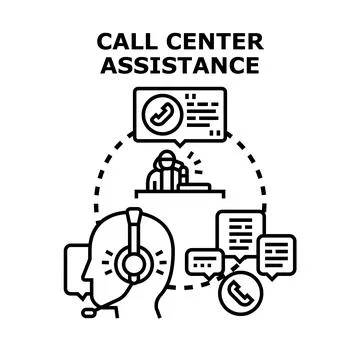 Call center assistant providing customer service and support Illustrazione stock