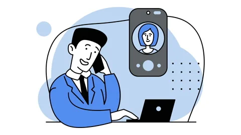 Call Center, chat, online support, feedback. Business teamwork concept. Looped. Stock Footage 157506444