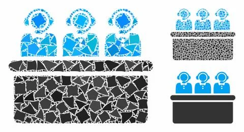 Call center Composition Icon of Humpy Elements Stock Illustration