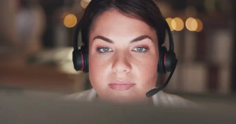 Call center, computer or face of woman r... | Stock Video | Pond5