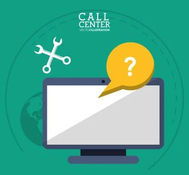 Call center computer support tools Stock Illustration