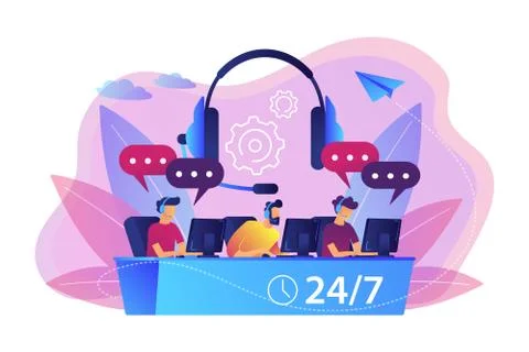 Call center concept vector illustration. Stock Illustration