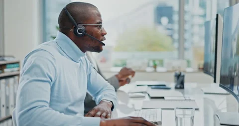 Call center consultation, computer video... | Stock Video | Pond5