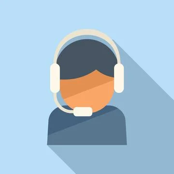 Call center customer icon flat vector. Platform system Stock Illustration