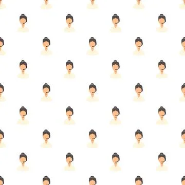 Call center customer support agent seamless pattern Stock Illustration