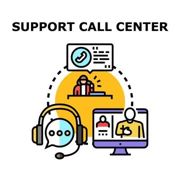 Call center customer support assistance concept Stock Illustration