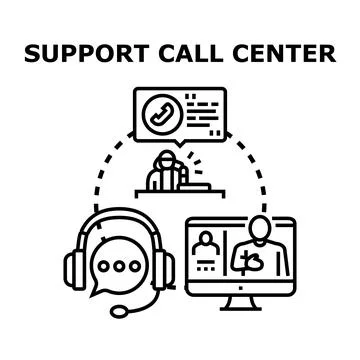 Call center customer support assistance concept Illustrazione stock