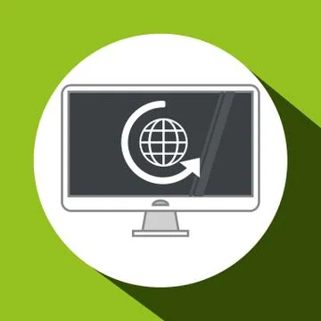 Call center design. Global communication. Flat illustration Stock Illustration