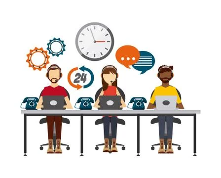Call center design Stock Illustration
