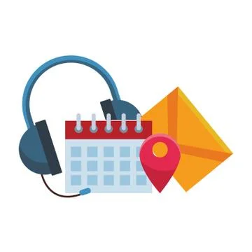 Call center elements Stock Illustration