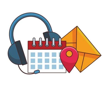 Call center elements 스톡 일러스트