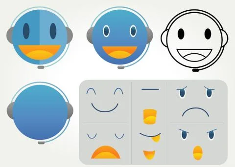 Call center emotion Illustrazione stock