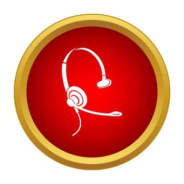 Call center headset facilitating communication and customer support Stock Illustration