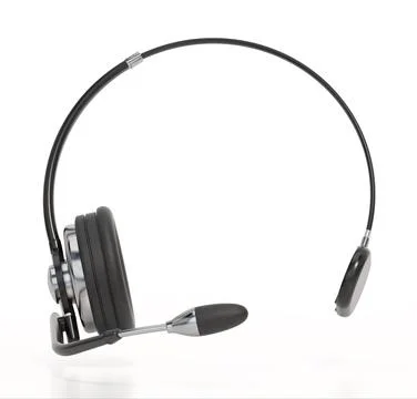Call center headset isolated on white background. 3D illustration Ilustração Stock