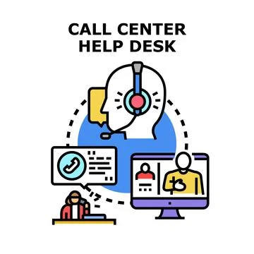 Call center help desk operating with customer support Stock Illustration
