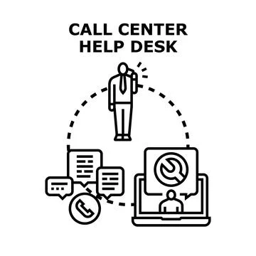Call center help desk providing customer online support Stock Illustration