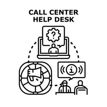 Call center help desk support communication vector concept Ilustración de archivo
