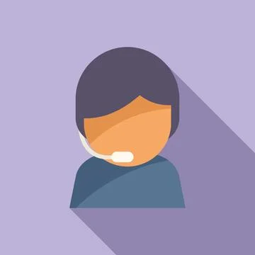 Call center icon flat vector. Return box Stock Illustration