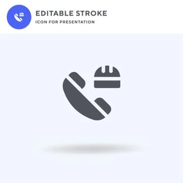 Call Center icon vector, filled flat sign, solid pictogram isolated on white, Stock Illustration