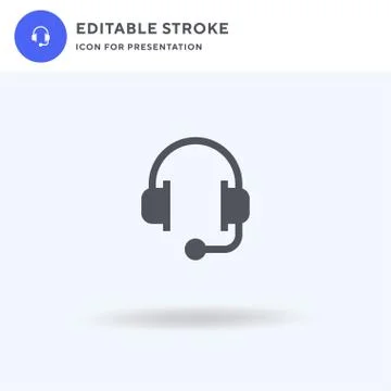 Call Center icon vector, filled flat sign, solid pictogram isolated on white Stock Illustration