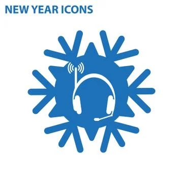 Call Center Icon Vector flat design style Stock Illustration