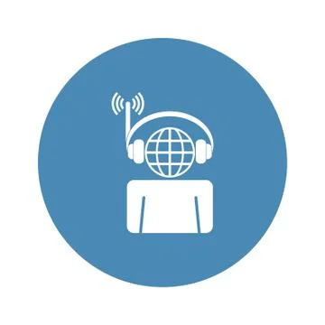 Call Center Icon Vector flat design style Stock Illustration