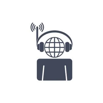 Call Center Icon Vector flat design style Stock Illustration