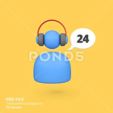 Call center isolated 3d render icon illustration PSD Template