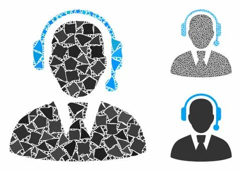 Call center manager Composition Icon of Bumpy Elements Stock Illustration