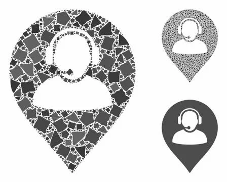 Call center marker Composition Icon of Bumpy Elements Stock Illustration