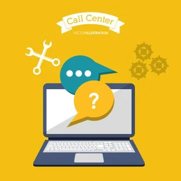 Call center online computer technology Illustrazione stock