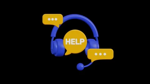 Call center, online customer support. Contact Us, 4K 3D animation Stock Footage 247046950