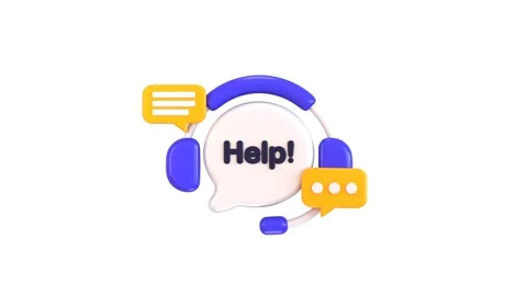 Call center, online customer support, help line service icon 3d animation Video stock 312228458