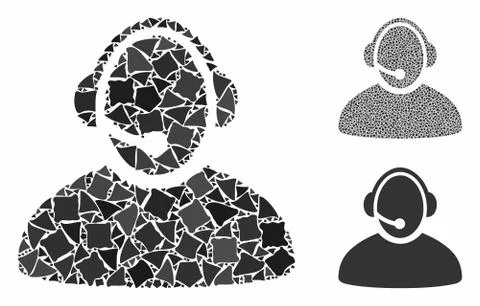 Call center operator Composition Icon of Raggy Elements 库存插图