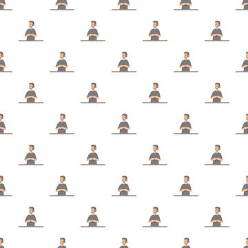 Call center operator customer service seamless pattern Illustrazione stock