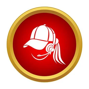 Call center operator customer support headset icon Stock Illustration