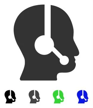 Call Center Operator Flat Icon Ilustração Stock
