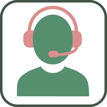Call center operator headset icon graphic symbol Stock Illustration