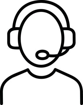 Call center operator headset line icon Stock Illustration