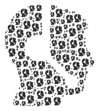 Call Center Operator Icon Collage 스톡 일러스트