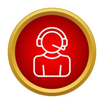 Call center operator icon providing customer service support Stock Illustration
